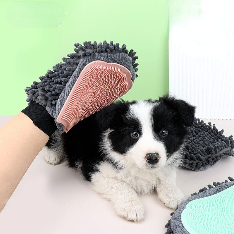 2-in-1 Pet Bathing Brush Grooming Glove