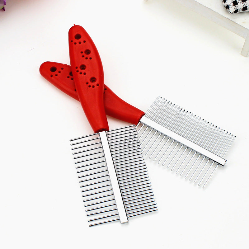 Double-Row Pet Comb with Handle