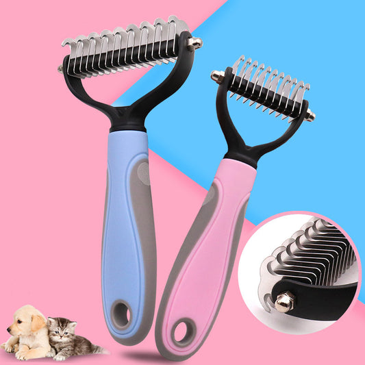 Double-Sided Stainless Steel Pet Grooming Brush